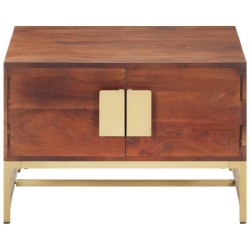 vidaXL Mesa de centro madera maciza de acacia marrón miel 67x67x45 cm