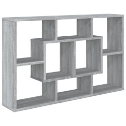 vidaXL Estantería de pared contrachapada gris Sonoma 85x16x52,5 cm