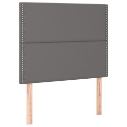 vidaXL Cabeceros 2 unidades de cuero sintético gris 90x5x78/88cm