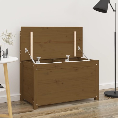 vidaXL Banco de madera maciza pino marrón miel 80x41x77 cm