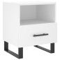 vidaXL Mesita de noche madera de ingeniería blanco 40x35x47,5 cm vidaXL Mesita de noche madera de ingeniería blanco 40x35x47,5 cm