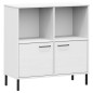 vidaXL Librería patas de metal OSLO madera maciza blanco 90x35x90,5 cm vidaXL Librería patas de metal OSLO madera maciza blanco 90x35x90,5 cm