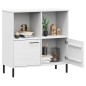 vidaXL Librería patas de metal OSLO madera maciza blanco 90x35x90,5 cm vidaXL Librería patas de metal OSLO madera maciza blanco 90x35x90,5 cm