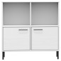 vidaXL Librería patas de metal OSLO madera maciza blanco 90x35x90,5 cm vidaXL Librería patas de metal OSLO madera maciza blanco 90x35x90,5 cm