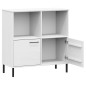vidaXL Librería patas de metal OSLO madera maciza blanco 90x35x90,5 cm vidaXL Librería patas de metal OSLO madera maciza blanco 90x35x90,5 cm