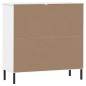 vidaXL Librería patas de metal OSLO madera maciza blanco 90x35x90,5 cm vidaXL Librería patas de metal OSLO madera maciza blanco 90x35x90,5 cm