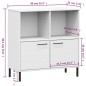 vidaXL Librería patas de metal OSLO madera maciza blanco 90x35x90,5 cm vidaXL Librería patas de metal OSLO madera maciza blanco 90x35x90,5 cm