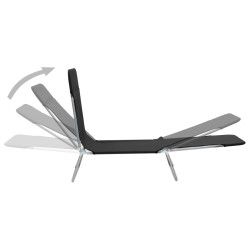 vidaXL Tumbonas plegables 2 unidades acero y tela negras