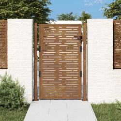 vidaXL Puerta de jardín acero corten diseño cuadrado 105x155 cm