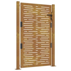 vidaXL Puerta de jardín acero corten diseño cuadrado 105x155 cm