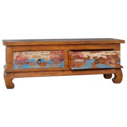 vidaXL Mueble para TV de madera reciclada de teca 110x35x40 cm