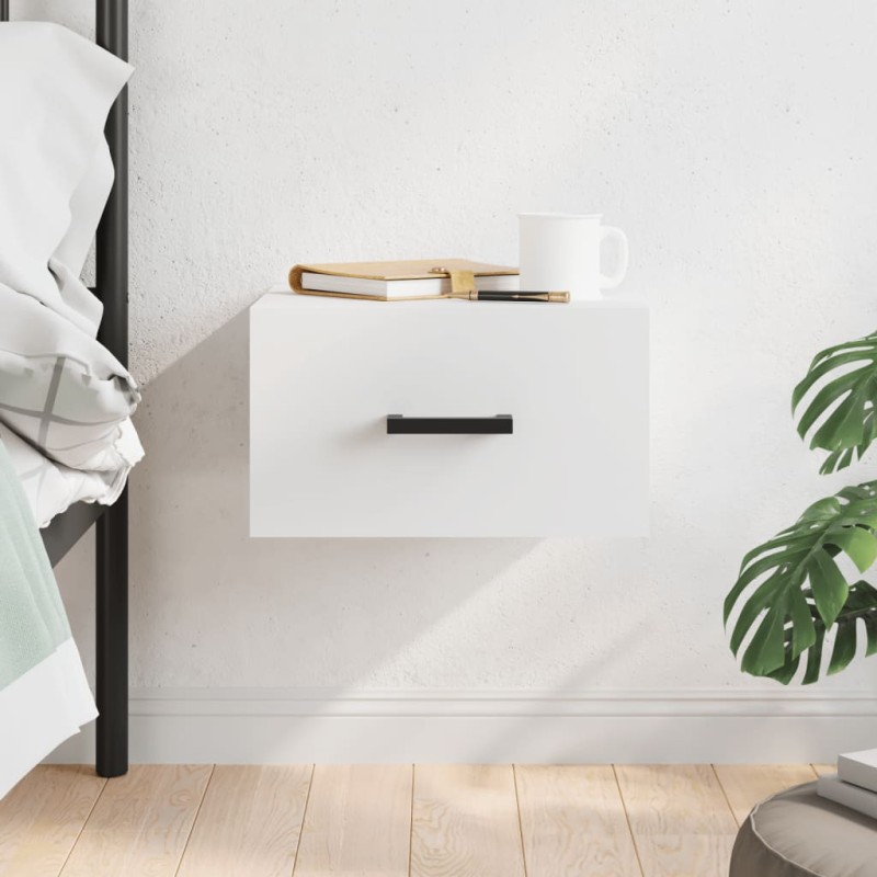 vidaXL Mesita de noche de pared blanco 35x35x20 cm vidaXL Mesita de noche de pared blanco 35x35x20 cm