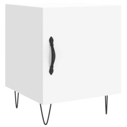 vidaXL Mesita de noche madera de ingeniería blanco 40x40x50 cm