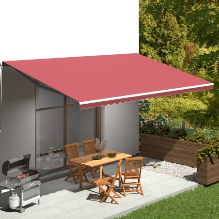 vidaXL Tela de repuesto para toldo rojo burdeos 6x3 m