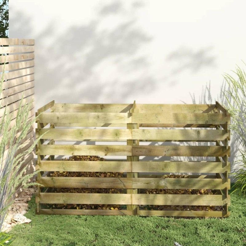 vidaXL Compostador de tablas de madera de pino impregnada 180x90x90 cm