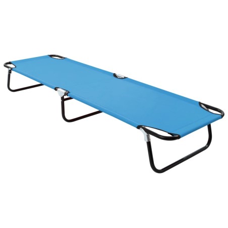 vidaXL Tumbona plegable de acero azul turquesa