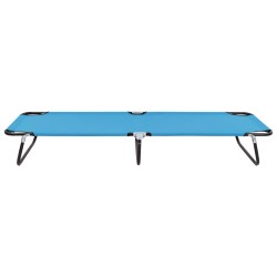 vidaXL Tumbona plegable de acero azul turquesa
