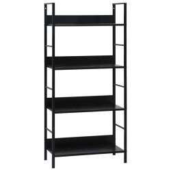 vidaXL Estantería de 4 niveles madera ingeniería negro 60x27,6x124,5cm