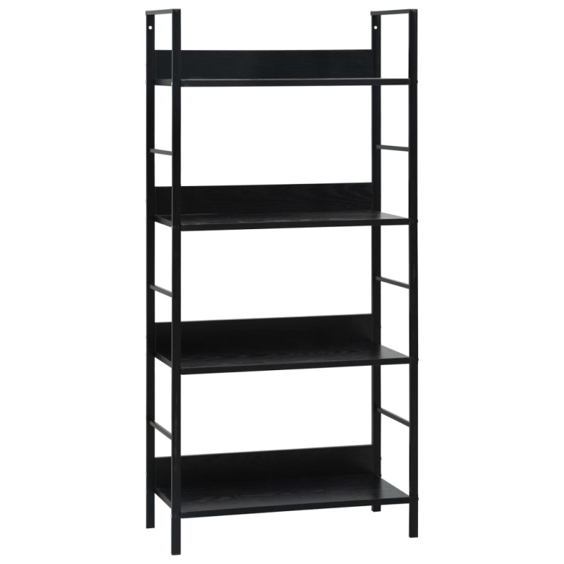 vidaXL Estantería de 4 niveles madera ingeniería negro 60x27,6x124,5cm vidaXL Estantería de 4 niveles madera ingeniería negro 60x27,6x124,5cm