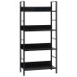 vidaXL Estantería de 4 niveles madera ingeniería negro 60x27,6x124,5cm vidaXL Estantería de 4 niveles madera ingeniería negro 60x27,6x124,5cm