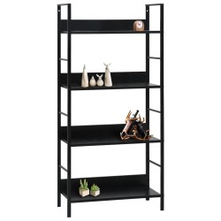 vidaXL Estantería de 4 niveles madera ingeniería negro 60x27,6x124,5cm