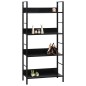 vidaXL Estantería de 4 niveles madera ingeniería negro 60x27,6x124,5cm vidaXL Estantería de 4 niveles madera ingeniería negro 60x27,6x124,5cm