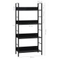 vidaXL Estantería de 4 niveles madera ingeniería negro 60x27,6x124,5cm vidaXL Estantería de 4 niveles madera ingeniería negro 60x27,6x124,5cm