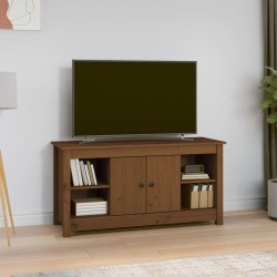 vidaXL Mueble de TV madera maciza de pino marrón miel 103x36,5x52 cm