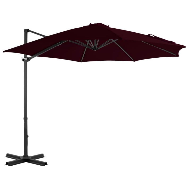 vidaXL Sombrilla voladiza con poste de aluminio 300 cm roja vidaXL Sombrilla voladiza con poste de aluminio 300 cm roja