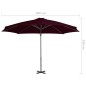 vidaXL Sombrilla voladiza con poste de aluminio 300 cm roja vidaXL Sombrilla voladiza con poste de aluminio 300 cm roja