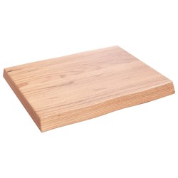 vidaXL Tablero mesa madera tratada borde natural marrón 60x50x(2-6) cm