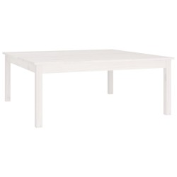 vidaXL Mesa de centro de madera maciza de pino blanco 100x100x40 cm