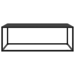 vidaXL Mesa de centro negra con vidrio negro 100x50x35 cm