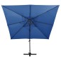 vidaXL Sombrilla voladiza con doble techo azul celeste 300x300 cm