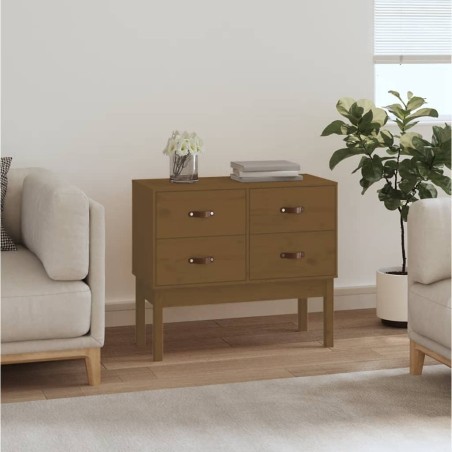 vidaXL Mueble consola de madera maciza de pino marrón miel 90x40x78 cm
