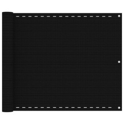 vidaXL Toldo para balcón HDPE negro 75x400 cm