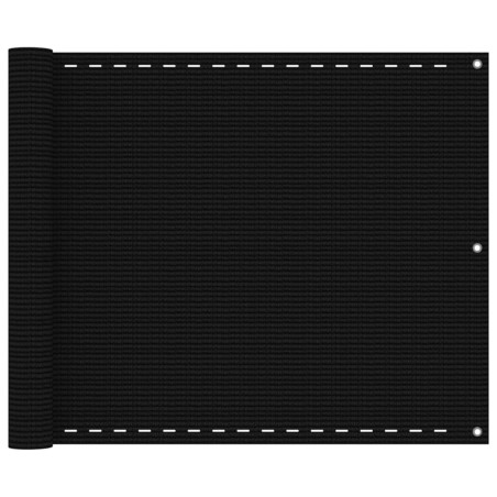 vidaXL Toldo para balcón HDPE negro 75x400 cm