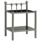 vidaXL Mesita de noche metal y vidrio gris y negro 45x34,5x60,5 cm vidaXL Mesita de noche metal y vidrio gris y negro 45x34,5x60,5 cm