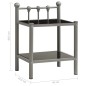 vidaXL Mesita de noche metal y vidrio gris y negro 45x34,5x60,5 cm vidaXL Mesita de noche metal y vidrio gris y negro 45x34,5x60,5 cm