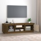 vidaXL Mueble de TV madera maciza de pino marrón miel 140x35x40 cm