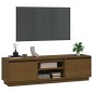 vidaXL Mueble de TV madera maciza de pino marrón miel 140x35x40 cm