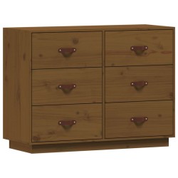 vidaXL Aparador de madera maciza de pino marrón miel 100x40x75 cm