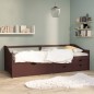 vidaXL Sofá cama 3 plazas cajones pino macizo marrón oscuro 90x200 cm vidaXL Sofá cama 3 plazas cajones pino macizo marrón oscuro 90x200 cm