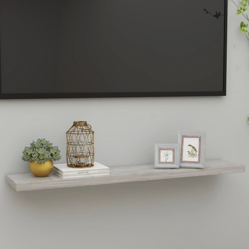 vidaXL Estante flotante de pared MDF gris hormigón 120x23,5x3,8 cm vidaXL Estante flotante de pared MDF gris hormigón 120x23,5x3,8 cm