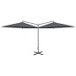 vidaXL Sombrilla doble con palo de acero antracita 600 cm vidaXL Sombrilla doble con palo de acero antracita 600 cm
