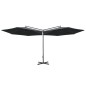 vidaXL Sombrilla doble con palo de acero antracita 600 cm vidaXL Sombrilla doble con palo de acero antracita 600 cm