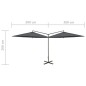 vidaXL Sombrilla doble con palo de acero antracita 600 cm vidaXL Sombrilla doble con palo de acero antracita 600 cm