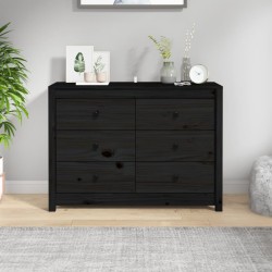 vidaXL Armario auxiliar madera maciza de pino negro 100x40x72 cm