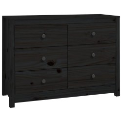 vidaXL Armario auxiliar madera maciza de pino negro 100x40x72 cm