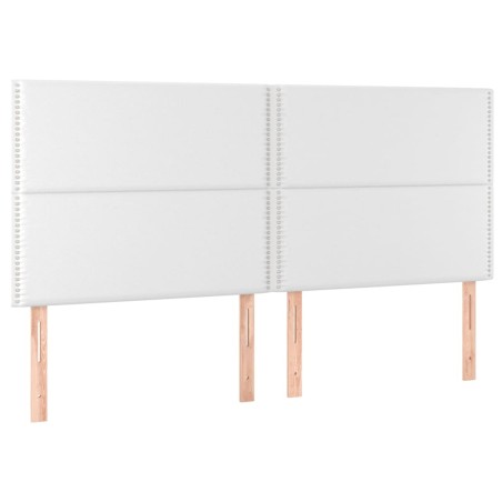 vidaXL Cabeceros 4 unidades de cuero sintético blanco 90x5x78/88 cm